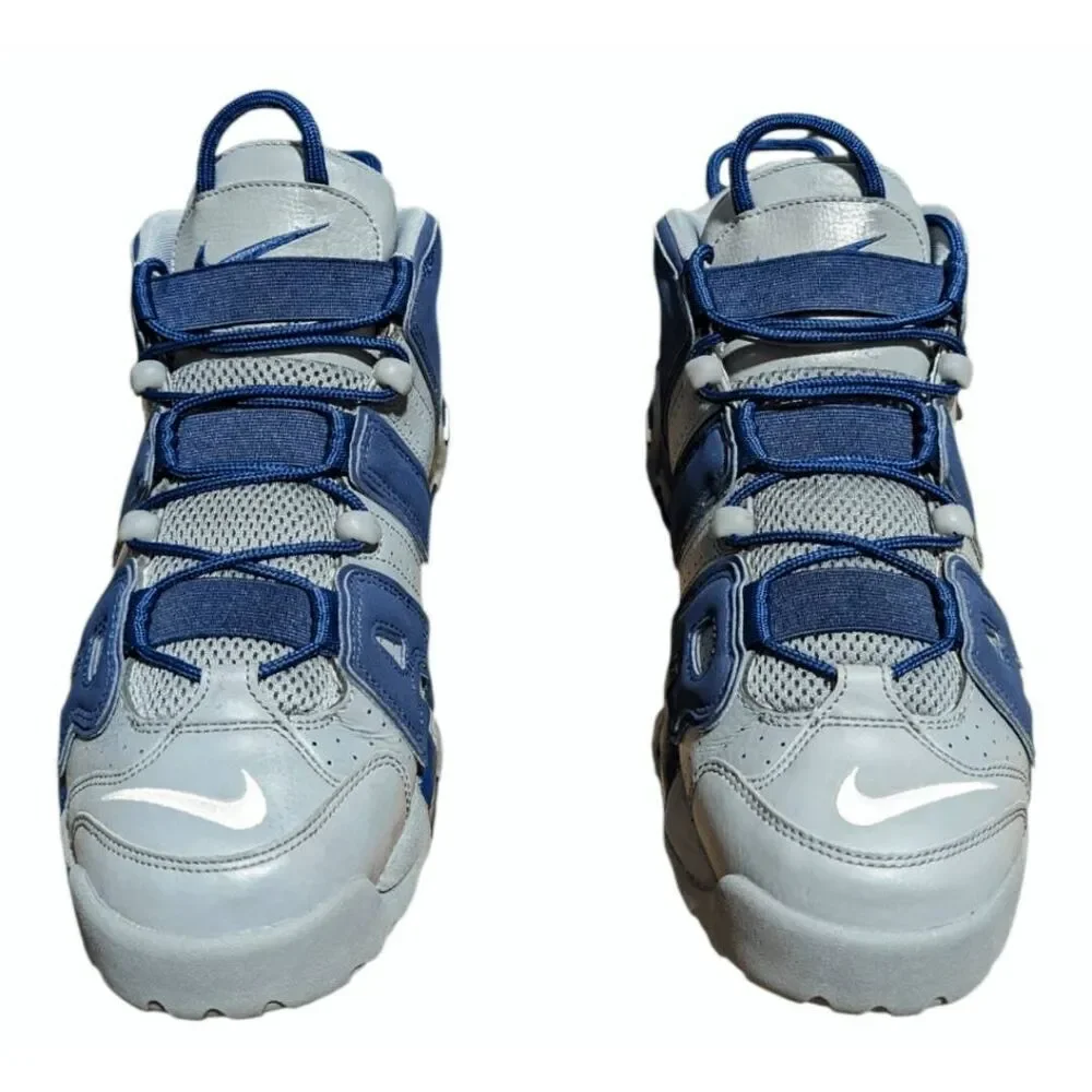 NIKE Air More Uptempo 'Cool Grey Midnight Navy' Sneakers Size 12